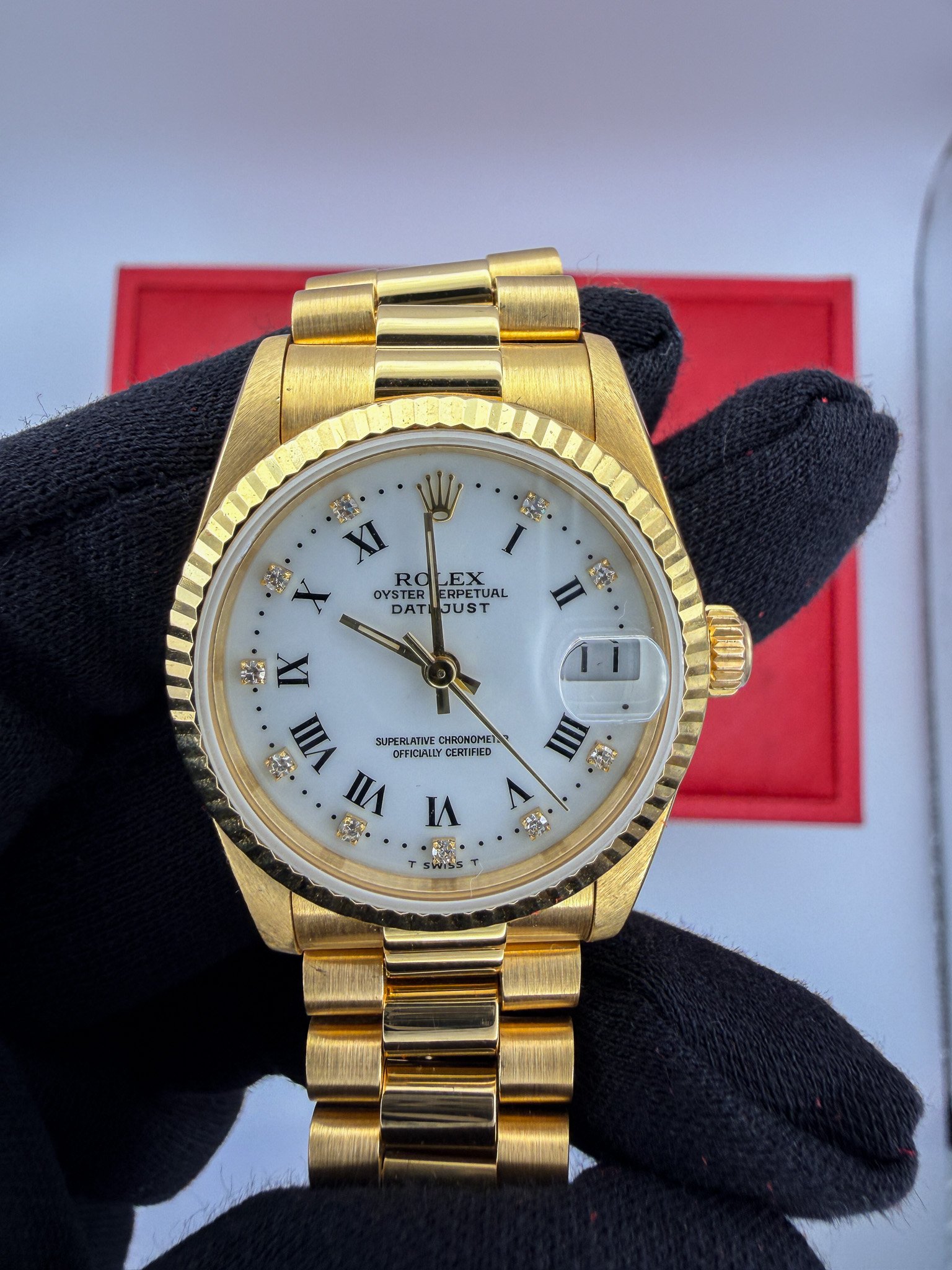 Datejust 68278 Midsize – White Roman Diamond Dial Box - Image 5